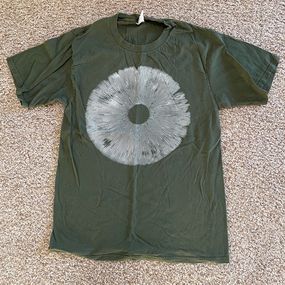Unisex green mushroom spore t shirt